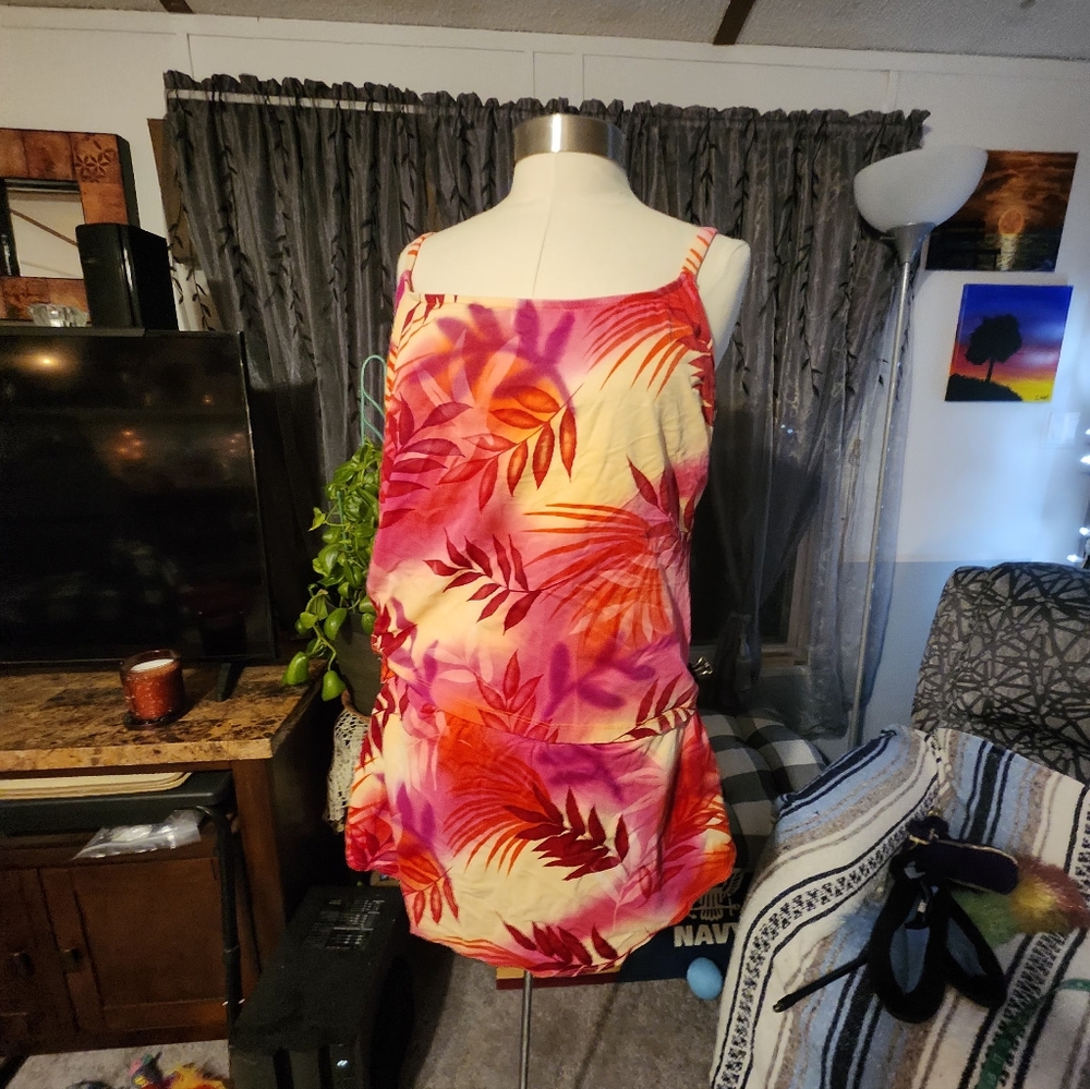 Tropical Print Women's Tankini/skirt